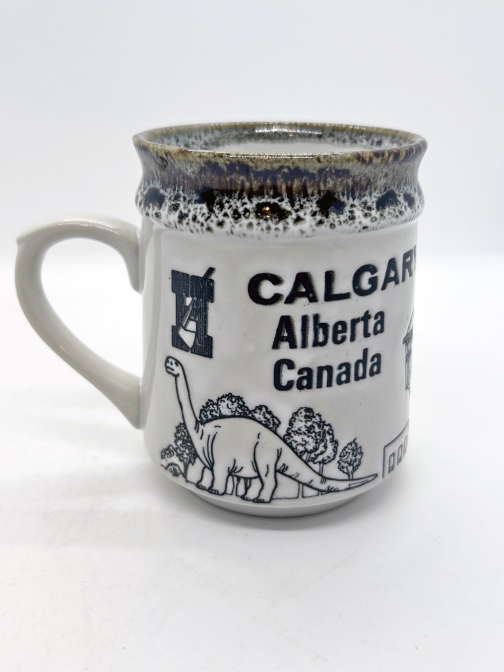 Vintage Calgary Alberta Canada Souvenir Mug Calgary Tower, Stampede, Dinosaur